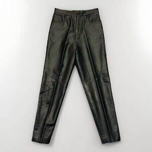 Ann Taylor Women's Vintage 80s Leather Pants Size 10 Black Lined Made in USA EUC